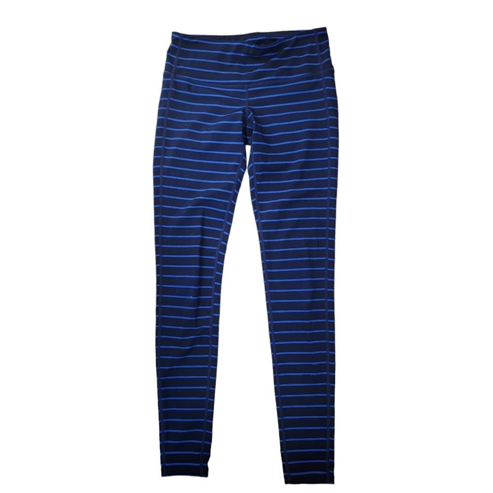 Athleta Chaturanga Blue Tonal Stripes Leggings size XS